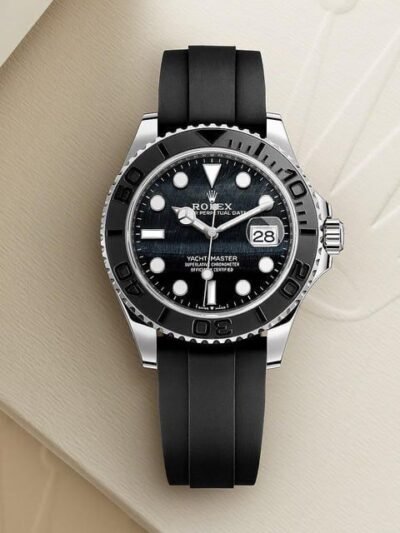 Rolex Black Silicone Strap Analog Men's Watch