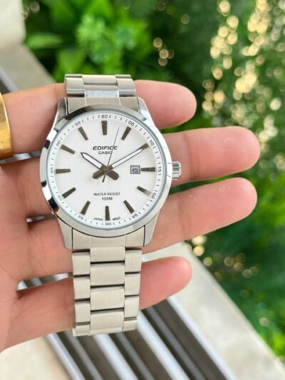 Casio Edifice EFV-100D-1AV White Dial Watch For Men