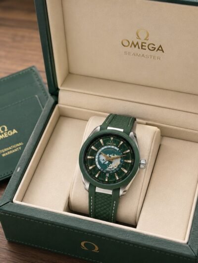 Omega Seamaster Aqua Terra World Time Chronometer Green Men's Watch