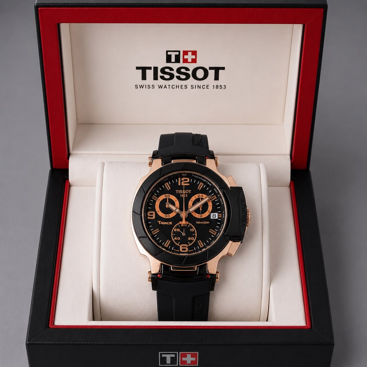 Tissot T-Race Men’s Rose Gold Bezel Chronograph Watch