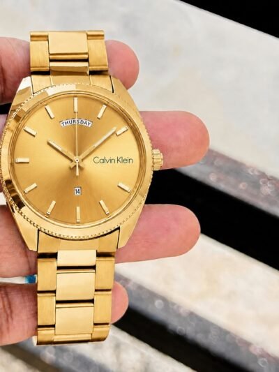 Calvin Klein Gold Sunray Dial Analog Watch
