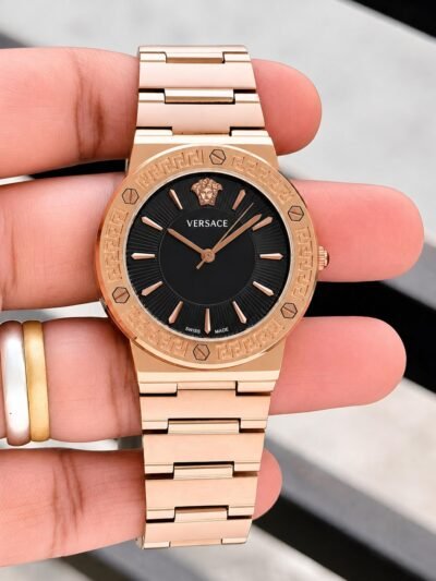 Versace Black Dial Rose Gold Premium Watch
