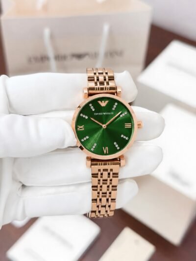 Emporio Armani Rose Gold Green Dial Watch