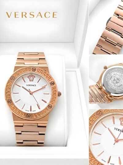 Versace Rose Gold White Dial Watch