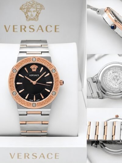 Versace Two-Tone Black Dial Watch