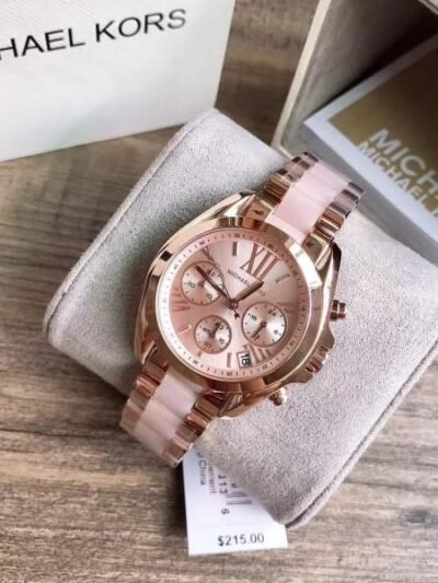 Michael Kors Chronograph Rose Gold Women's Watch With Two Tone Pink and Rose Gold