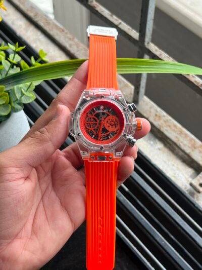 Hublot Big Ban Orange Silicone Belt Men's Watch