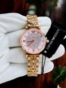 Emporia Armani Diamond Studded Rose Pink Gold Women's Watch
