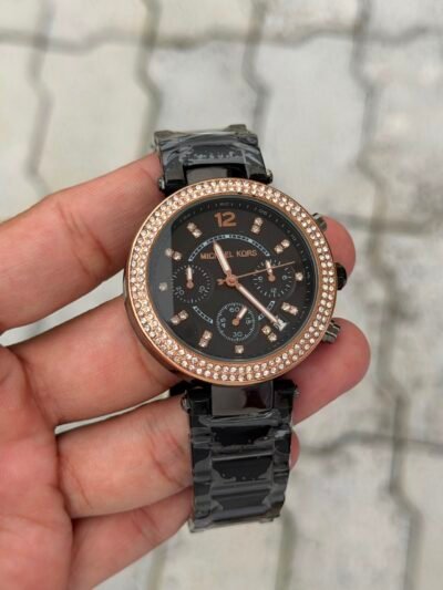 Michael Kors Parker Chronograph Black Ladies Watch
