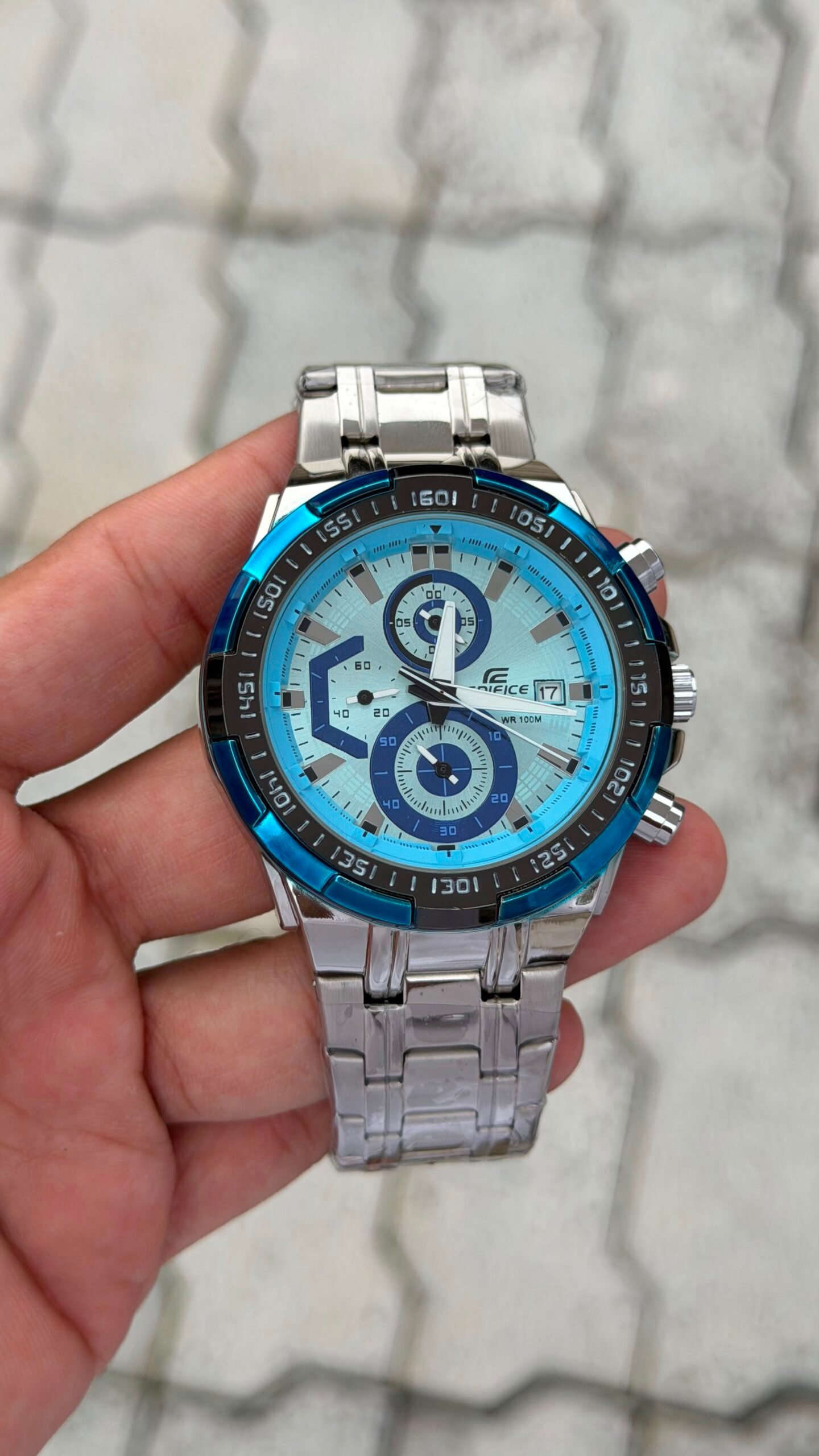 Edifice Premium Chronograph Silver Metal Belt Men's Watch