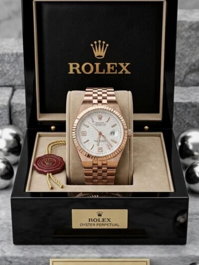 Rolex Oyster Perpetual Land-Dweller Rose Gold Two-Tone White Dial Watch