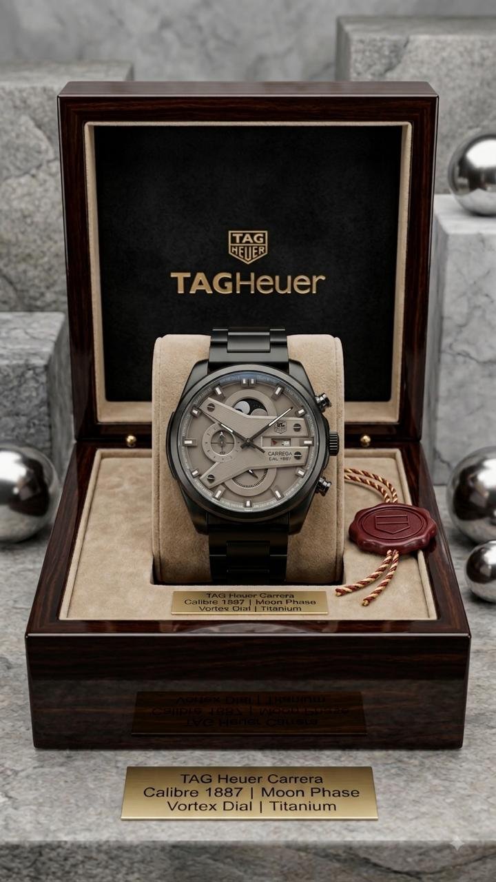 TAG Heuer Carrera Calibre 1887 Automatic Chronograph Titanium Black Dial Watch