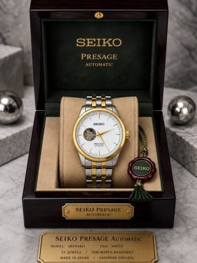 Seiko Presage Automatic White Dial Two-Tone Stainless Steel Watch