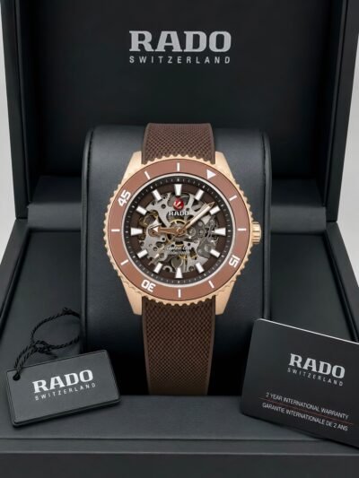 Rado Men's Captain Cook Automatic Brown Dial Skeleton Watch