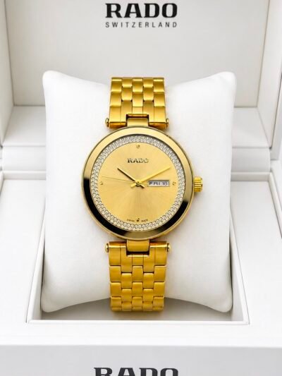 Rado Gold Dial Stainless Steel Analog Watch