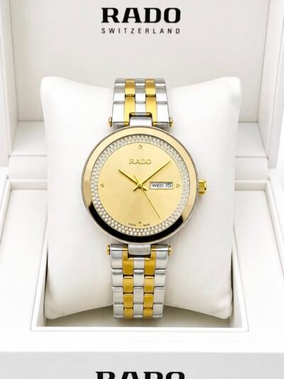 Rado Gold Dial Two-Tone Stainless Steel Analog Watch
