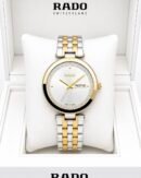 Rado White Dial Gold-Tone Stainless Steel Analog Watch