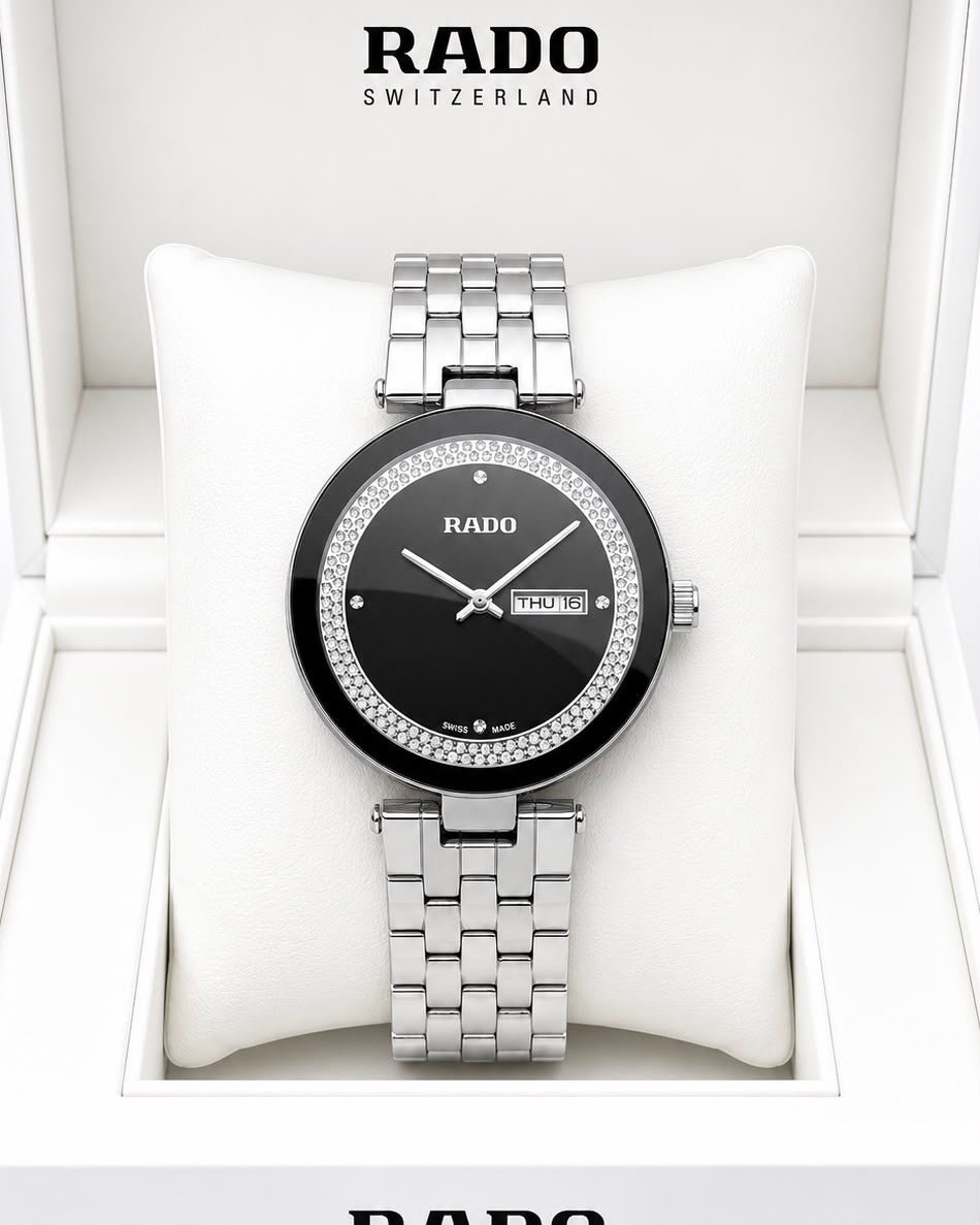 Rado Black Dial Silver Stainless Steel Analog Watch