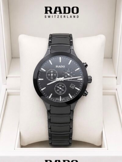 Rado Black Dial Silver-Tone Stainless Steel Analog Watch