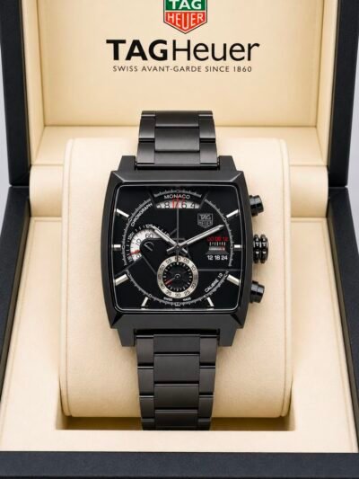 TAG Heuer Monaco Black Dial Black Stainless Steel Chronograph Watch