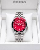 Seiko 5 Sports Red Dial Stainless Steel Automatic Watch