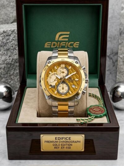 Edifice Premium Chronograph Gold Edition Gold Textured Dial Watch