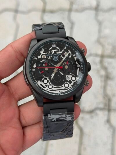 Heuer Grand Carrera LS Automatic Skeleton Black Dial Chronograph Watch
