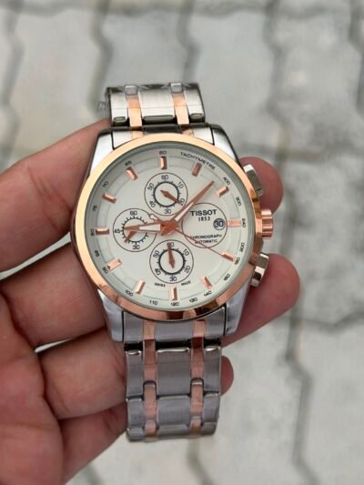 Tissot 1853 Silver Rose Gold Chronograph Automatic Watch