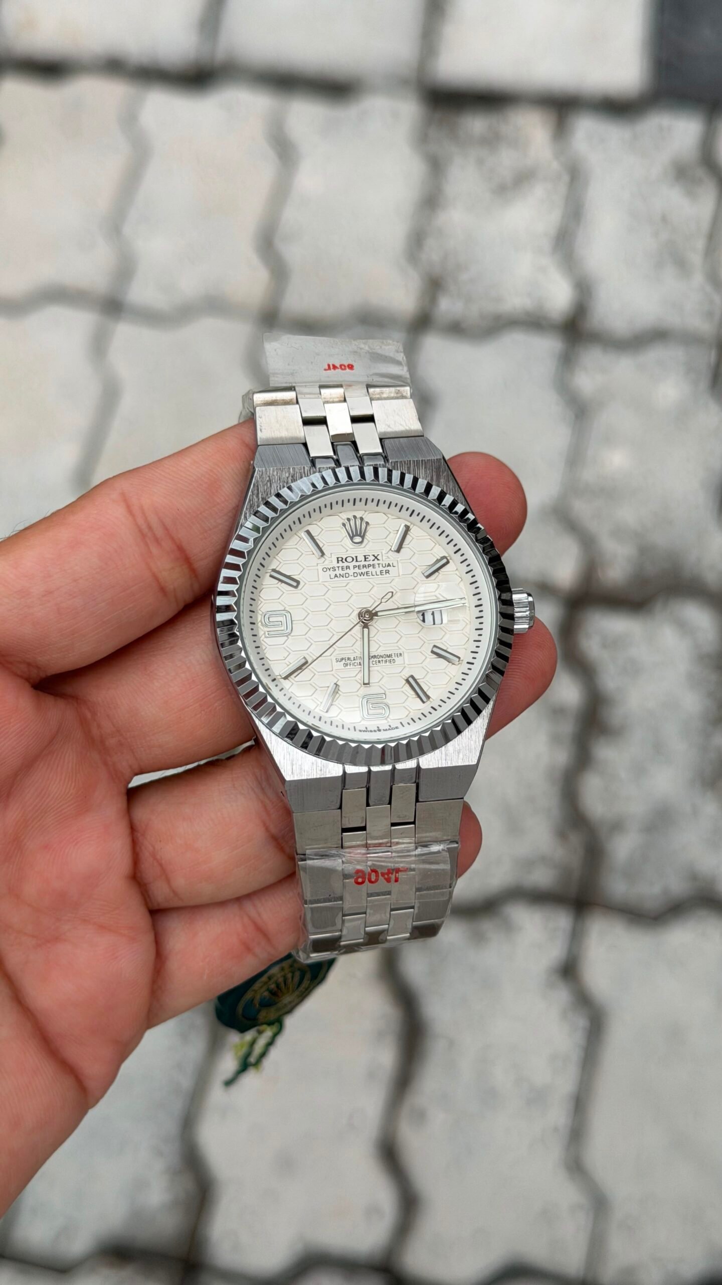 Rolex Oyster Perpetual Land-Dweller Silver White Dial Watch