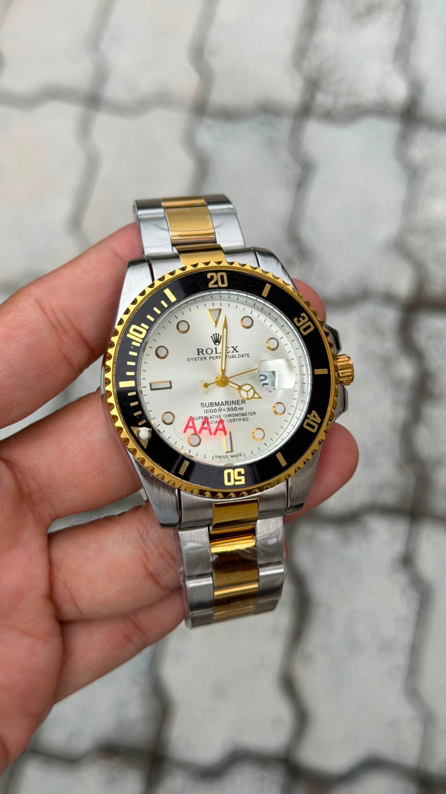 Rolex Submariner Two-Tone White Dial Watch