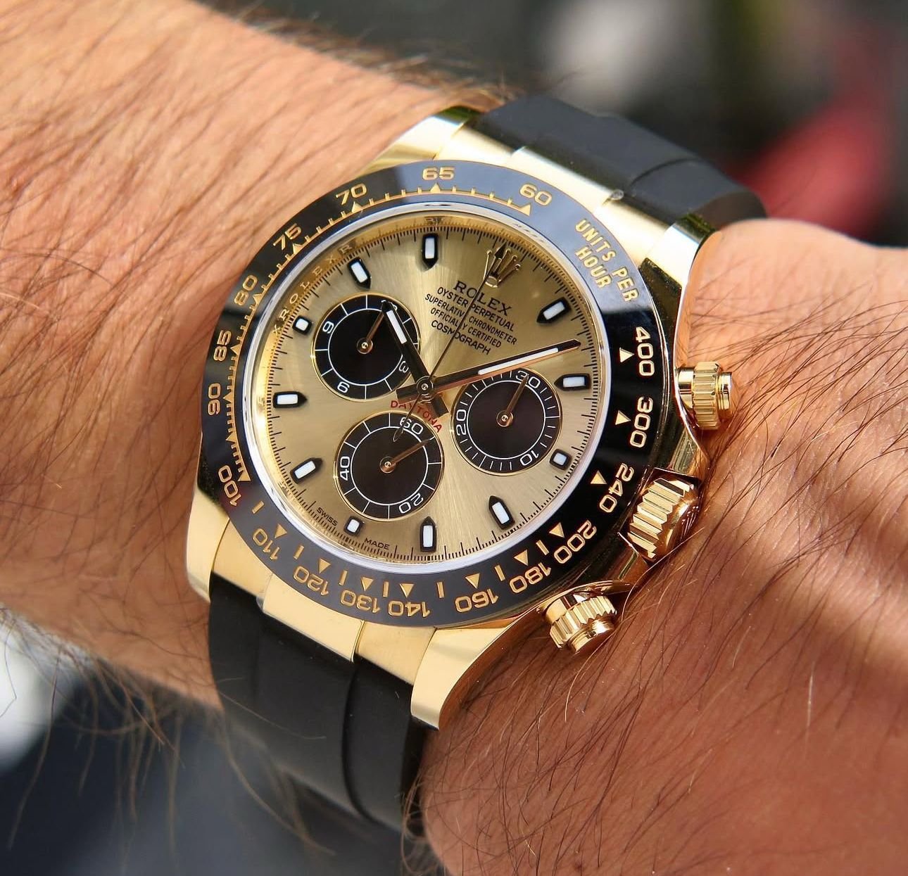 Casual Rolex Rainbow Gold Dial New Model Men's Watch - Image 3