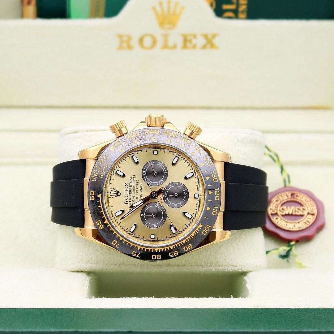 Casual Rolex Rainbow Gold Dial New Model Men's Watch - Image 4